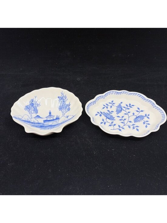 Andrea By Sadek Other - Colonial Williamsburg Andrea by Sadek Blue in Bloom Decorative Dishes Set 2 Vtg